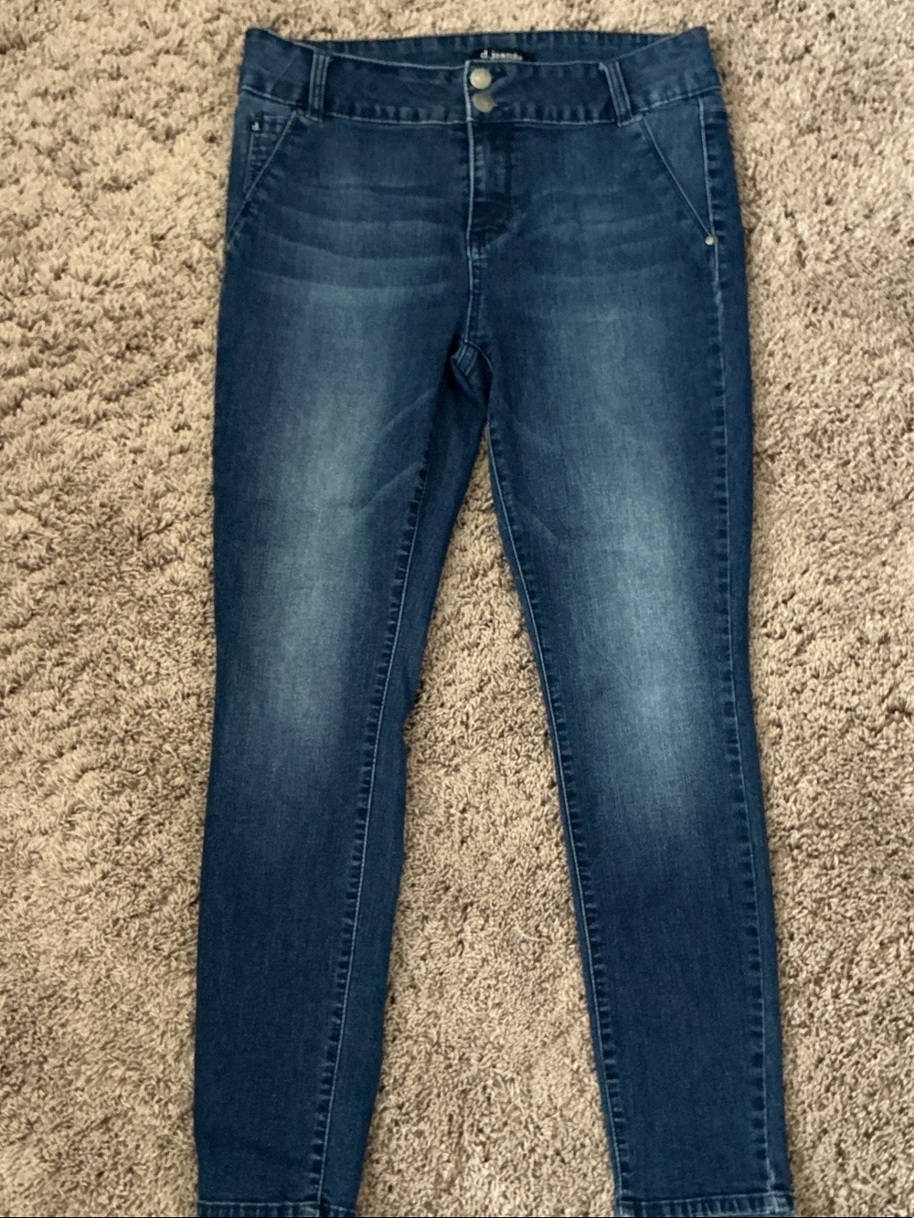 d. jeans High-Rise Dark Wash Skinny Jeans with 2-Button Waist